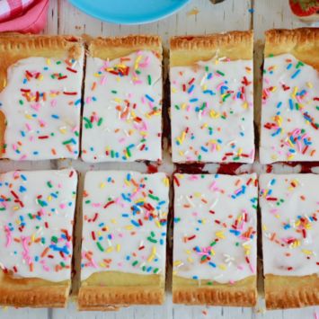 A homemade, delicious pop tart straight from the toaster oven.