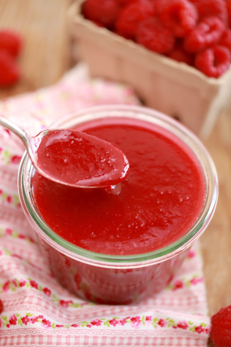 raspberry sauce, homemade raspberry sauce, 3 ingredient raspberry sauce, easy raspberry sauce