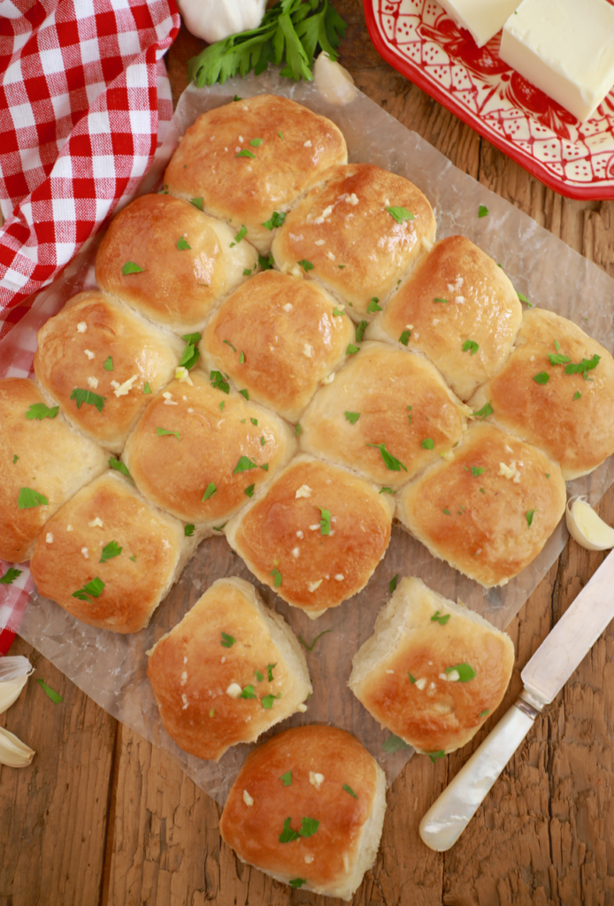 A batch of my 1-Hour Dinner Rolls recipe, an easy dinner roll recipe that takes very little time.