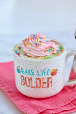 Celebration Vanilla Mug Cake Recipe — Gemma's Bigger Bolder Baking