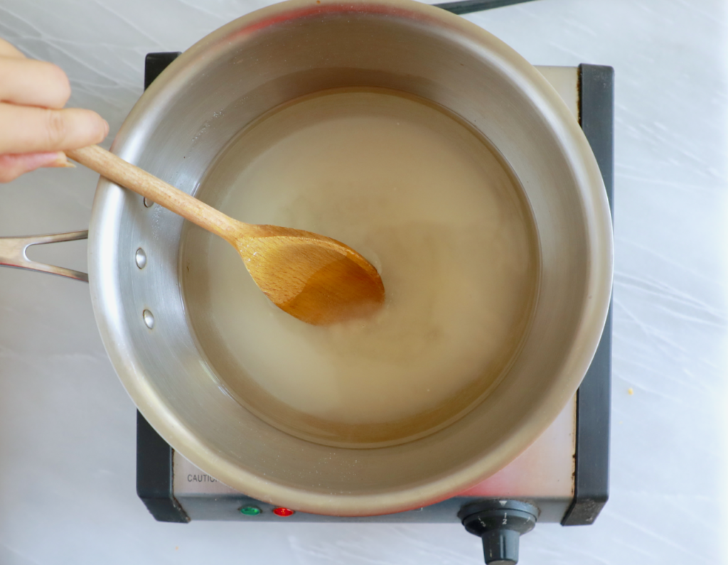 When making caramel, start with a clean pan.