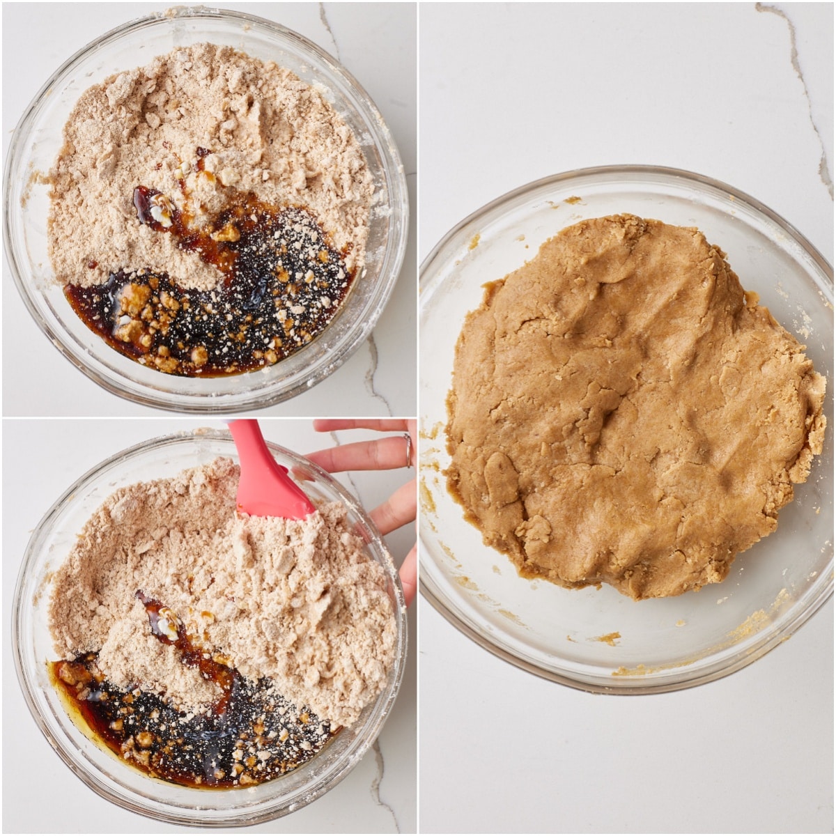 Add molasses and milk then mix until it forms a smooth dough. 