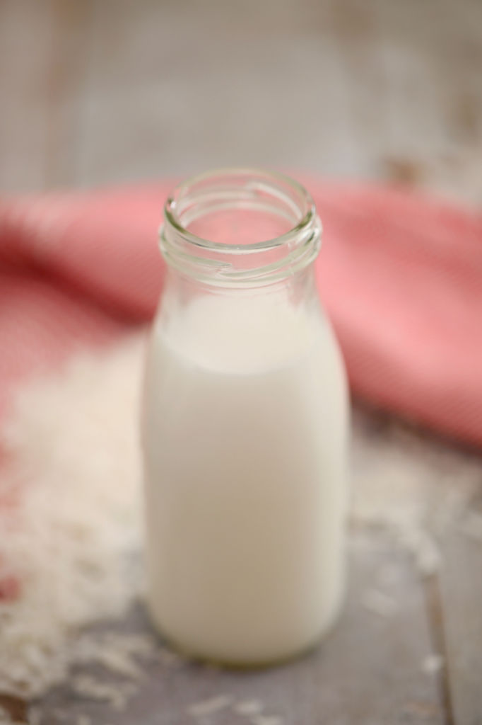 Dairy free milk in a glass.