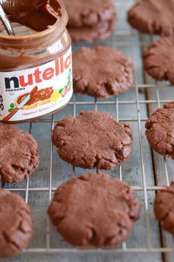 Baked 3 Ingredient Nutella Cookie recipe, out of the oven.