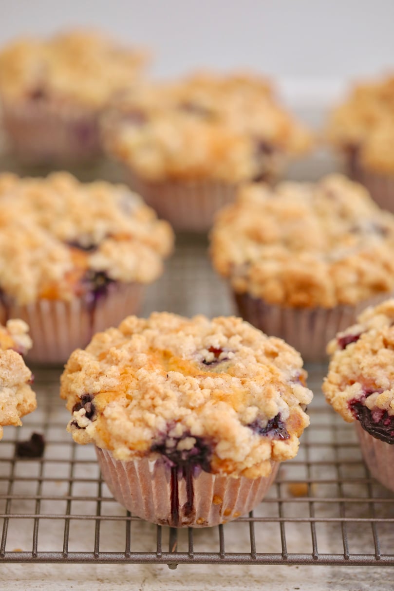 Best Ever Blueberry Muffins3 Best Blueberry Muffins with streusel topping and juicy blueberries.