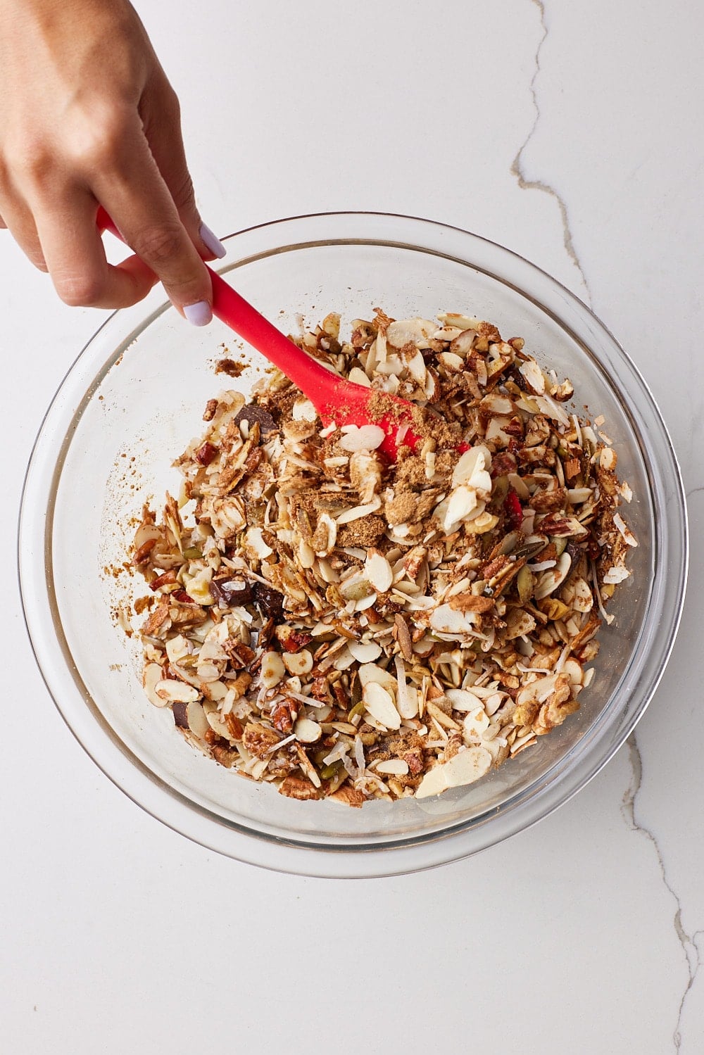 Healthy Granola Bars3 Healthy Granola Bars wet ingredients and dry ingredients are mixed together.