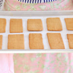 A full tray of homemade graham crackers.