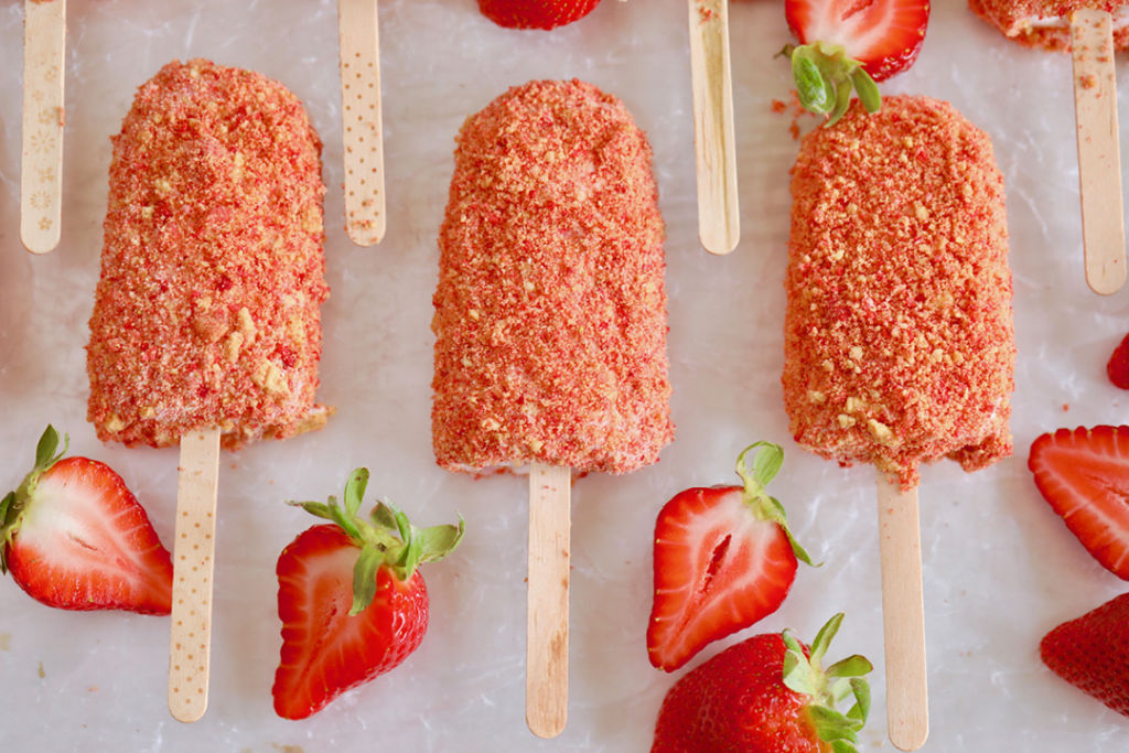 Homemade Strawberry Shortcake Ice Cream Bars Recipe