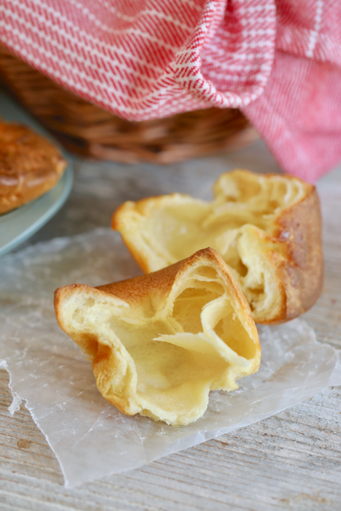 The inside texture of a popover, or Yorkshire pudding.