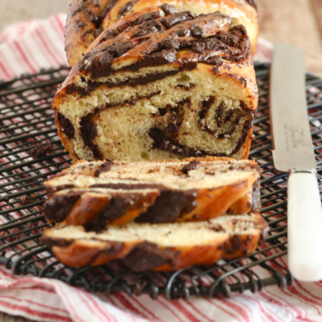 Chocolate Babka recipe baked and sliced