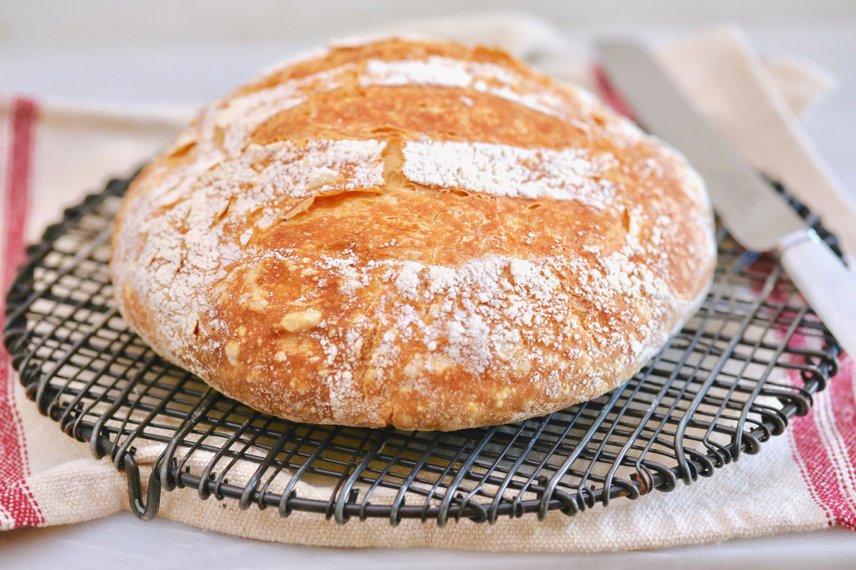 A full loaf of bread after avoiding the 7 Most Common Breadmaking Mistakes