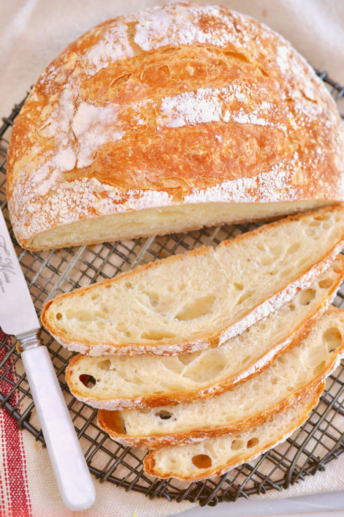 Freshly baked, just-sliced bread showing texture, crumb, and more after avoiding the 7 most common breadmaking mistakes.