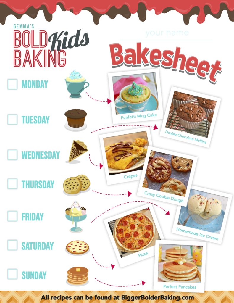 Kids Baking Bakesheet Worksheet