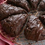 My chocolate scones recipe out of the oven.