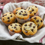 Finished bowl of Chocolate Chip Muffins recipe.