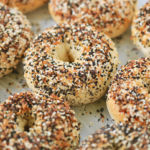 New York-Style Bagels arranged perfectly.