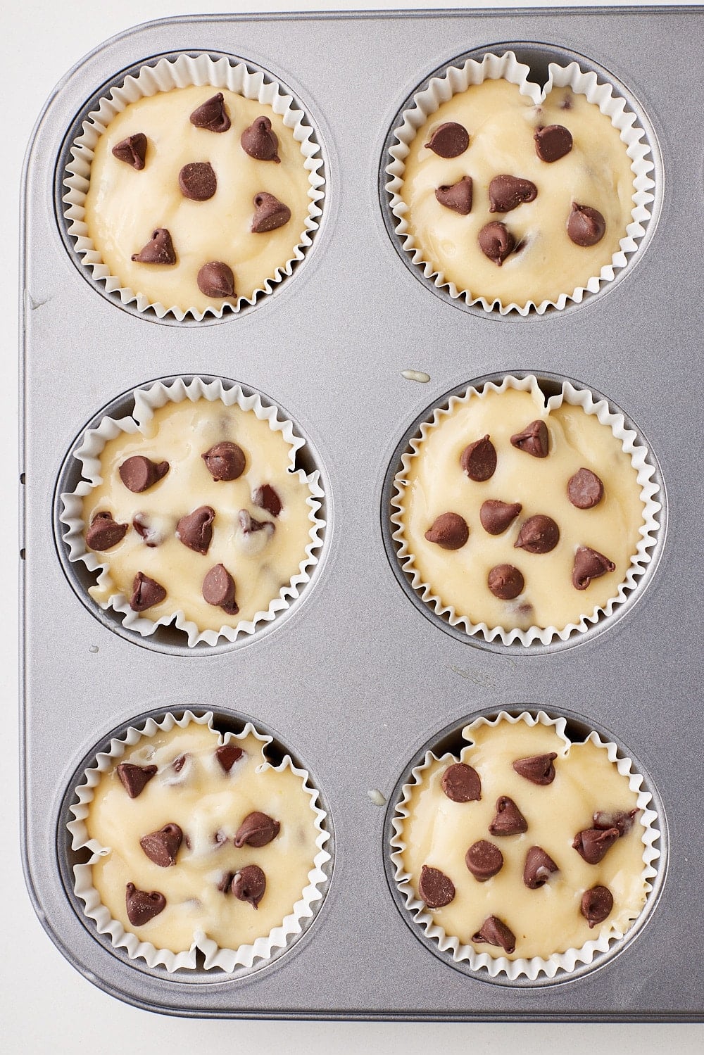 Chocolate Chip Muffins6 Add batter to 9 muffin cups.