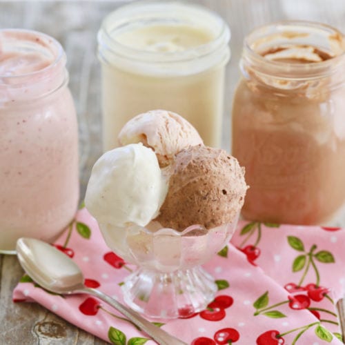 Keto Mason Jar Ice Cream - Vanilla, Chocolate and Strawberry - Hey