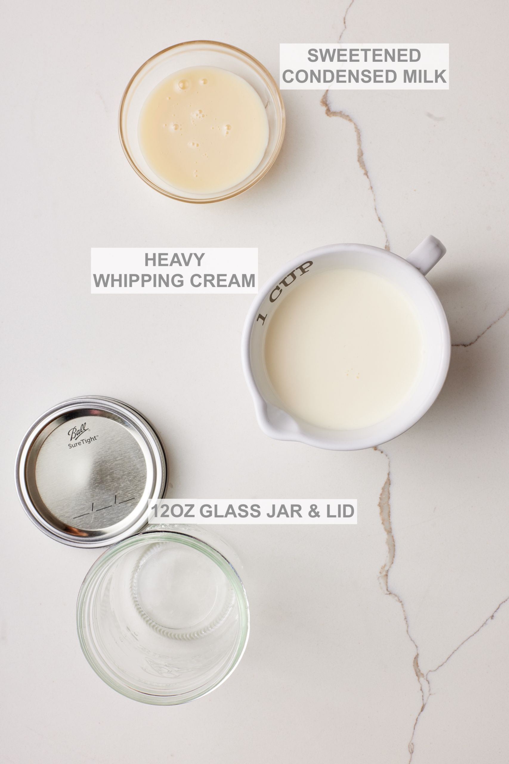 Mason Jar Ice Cream ingredients
