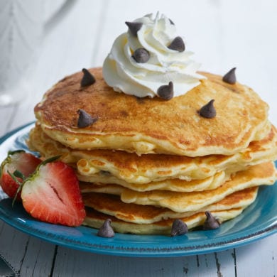 Perfectly Sweet Chocolate Chip Pancakes