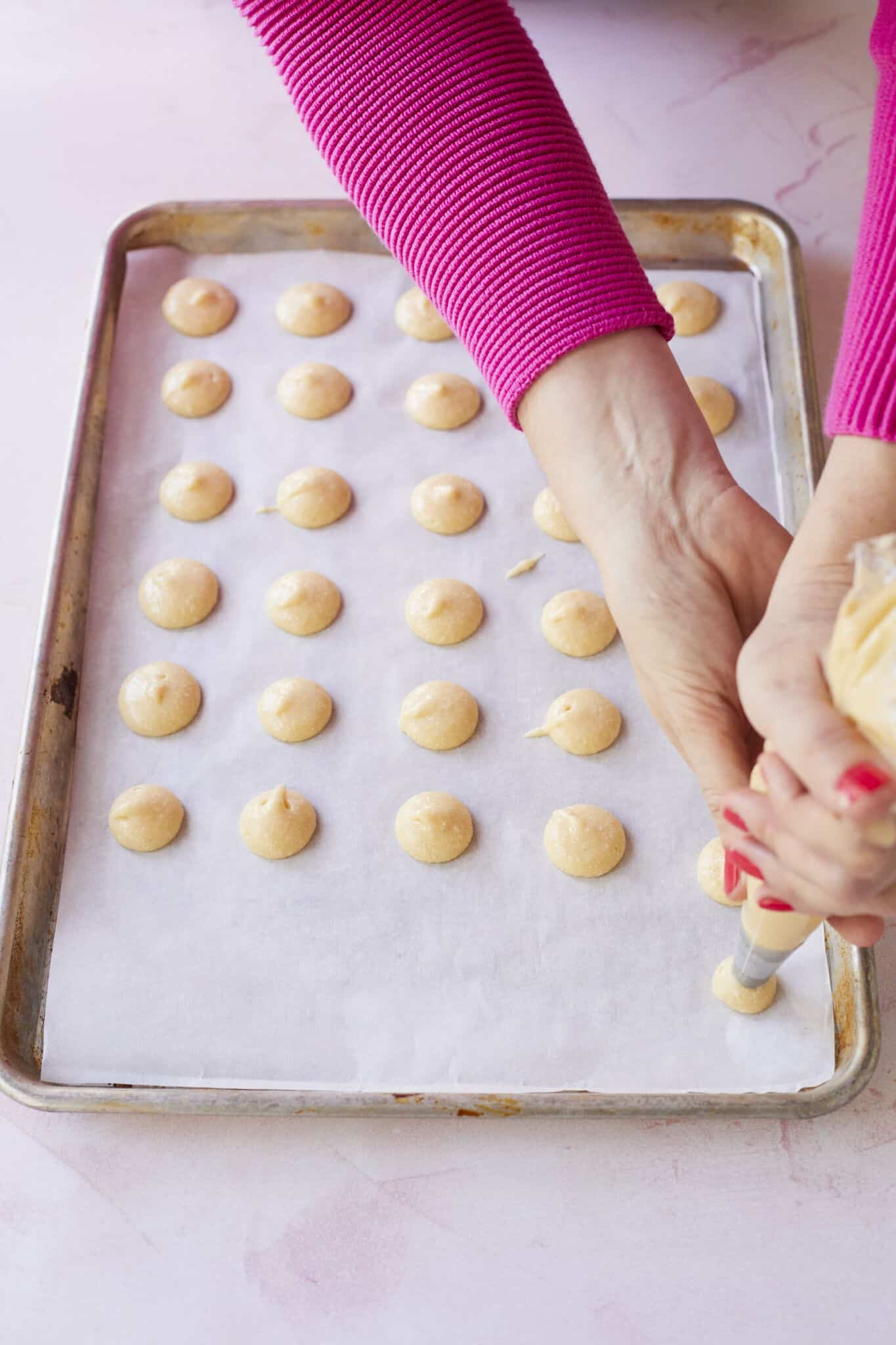 Homemade Nilla Wafers recipe pipping batter