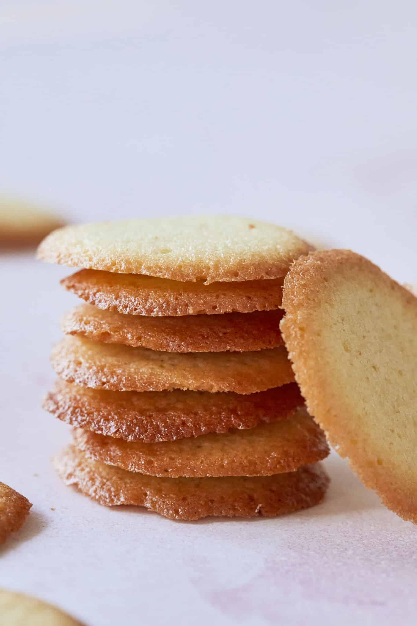 Homemade crispy airy Vanilla Wafer cookies