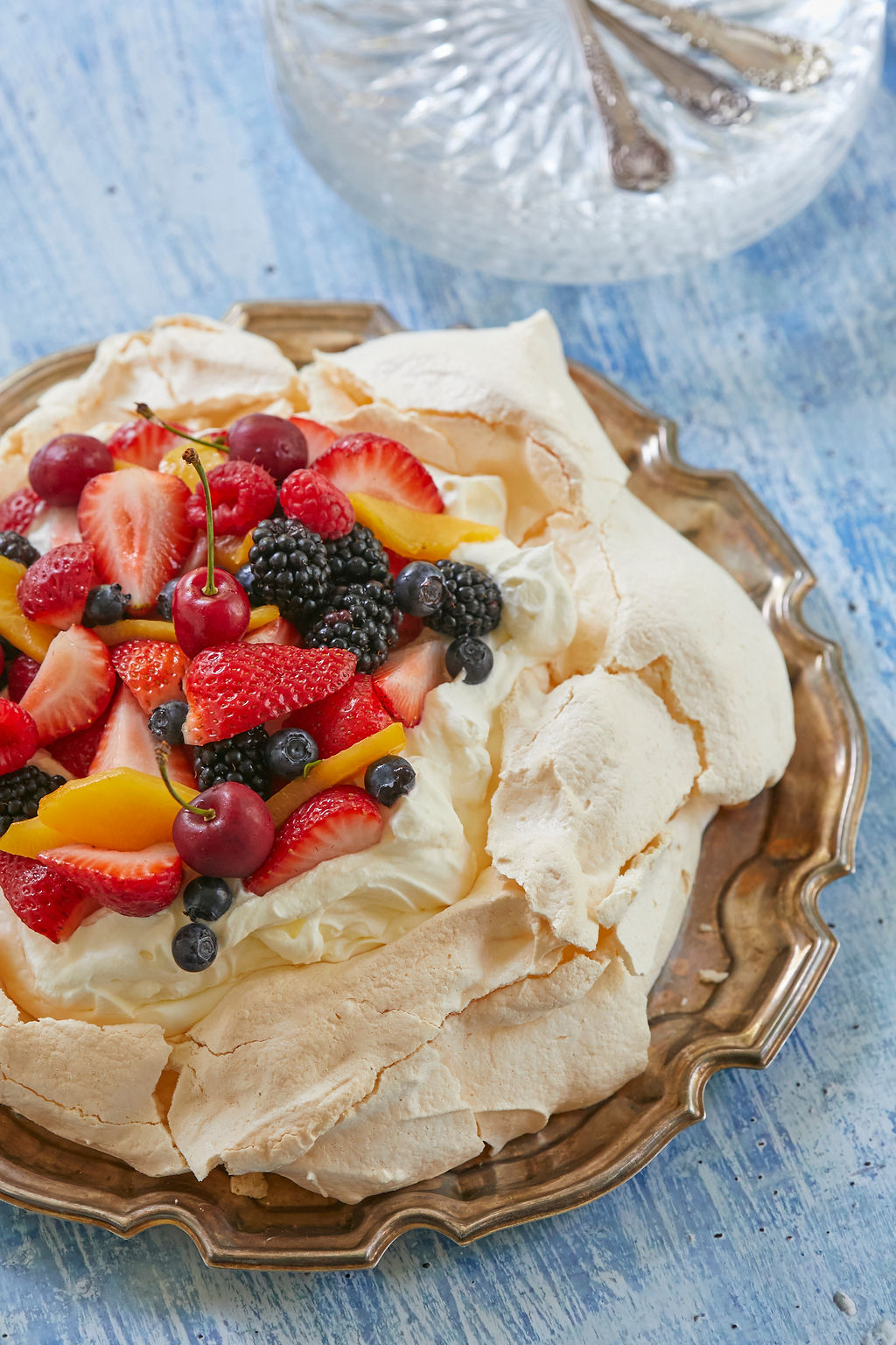A top-down view of my Pavlova.