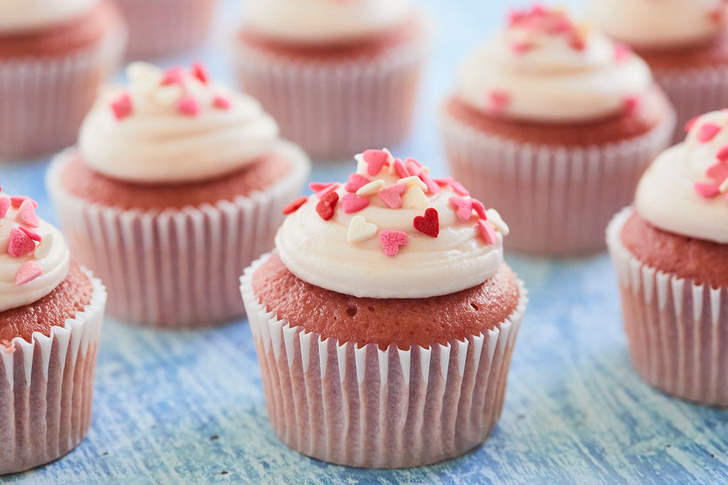 A lovely amount of strawberry cupcakes.