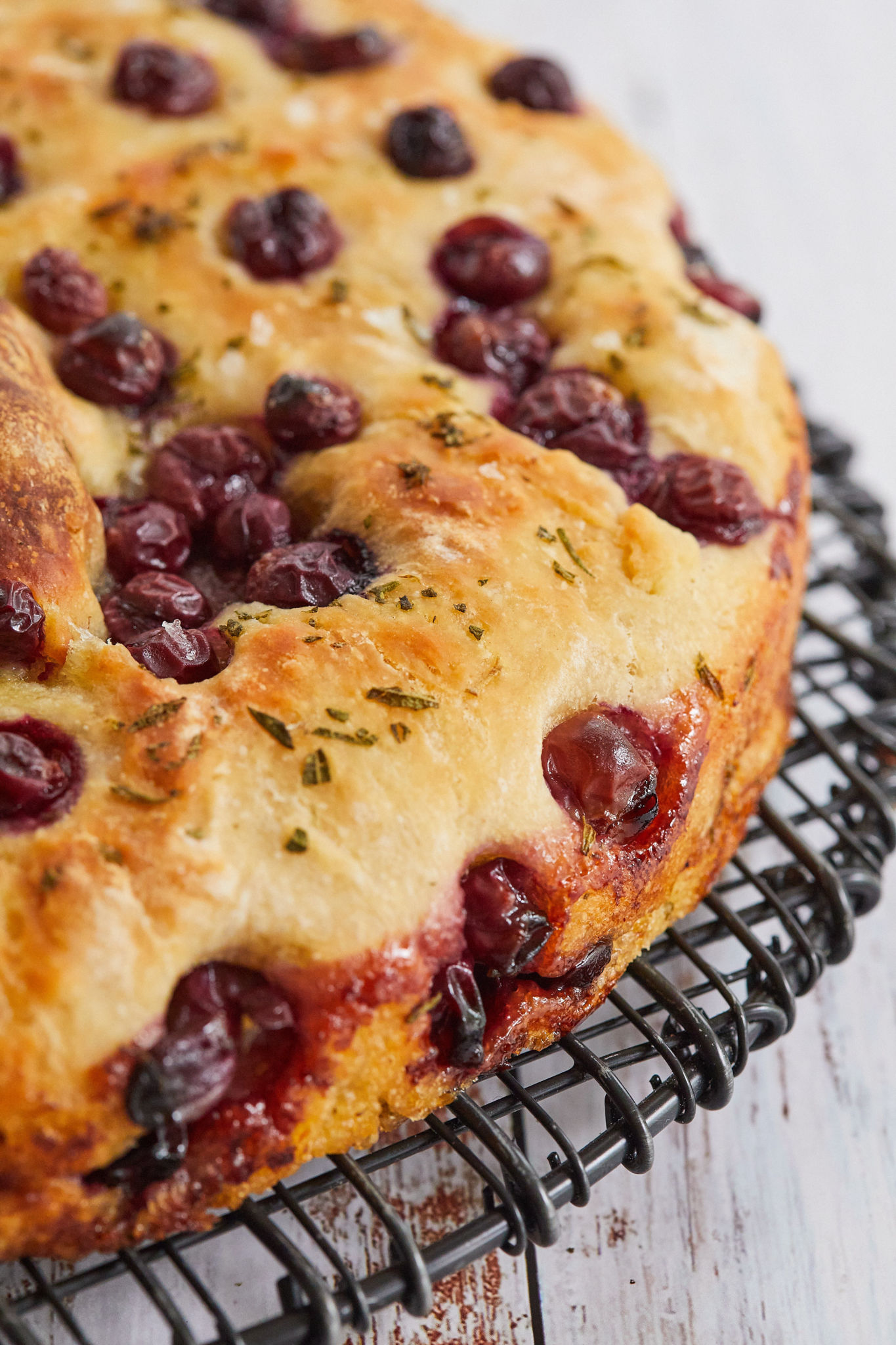 The outer texture of my grape focaccia.