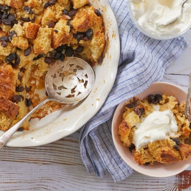 Rum Raisin Bread and Butter Pudding