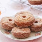 A lovely plate of apple cider donuts.