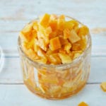 A jar of candied mixed peel using lemons and oranges.