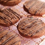 Chocolate Shortbread Cookies on a cooling rack.