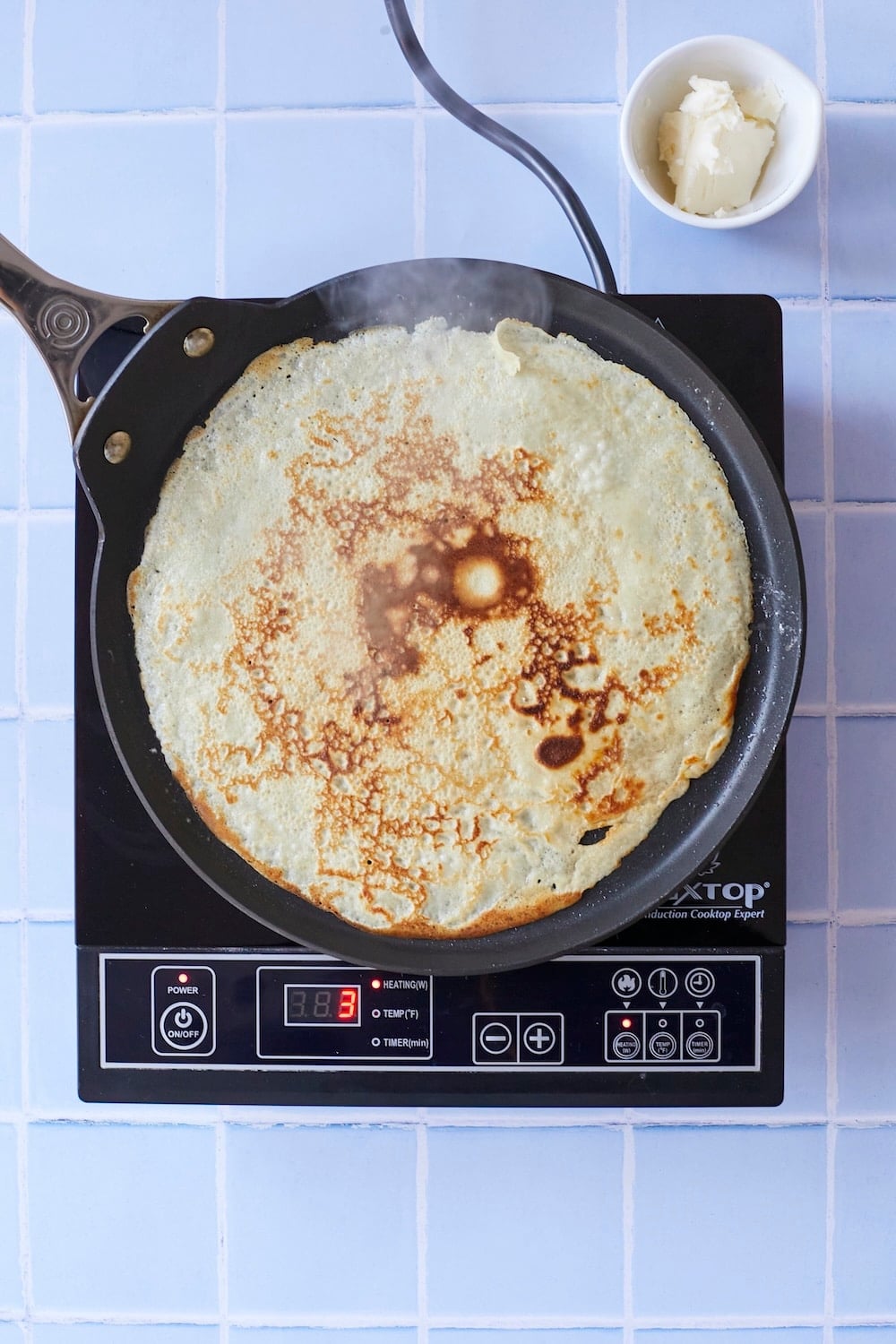 Flip and cook the other side of the prep until golden .