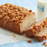 Mia's perfect banana nut bread with walnuts.