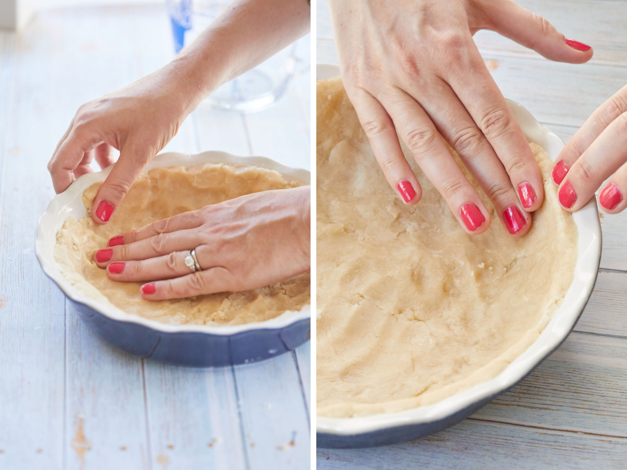 The final 2 steps of making a 5-minute pie crust for the holidays.