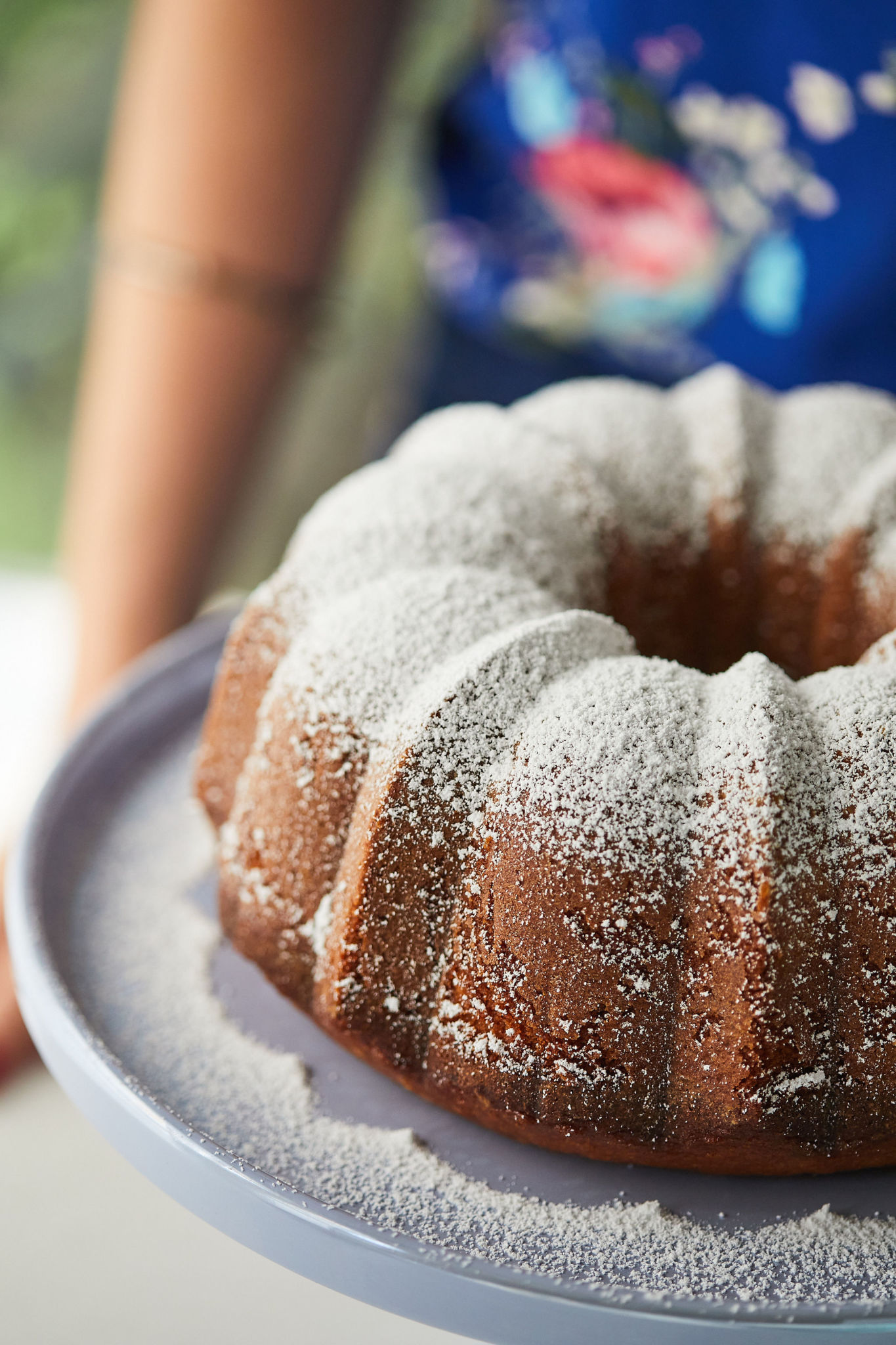 My Olive Oil Cake dusted in powdered sugar.