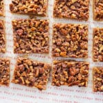 A grid of maple pecan bars.