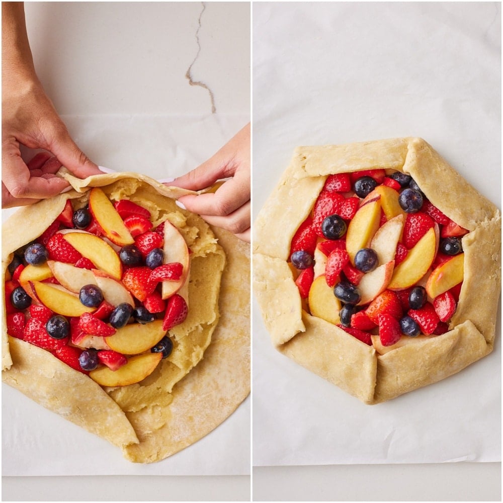 Rustic Fruit Galette step6 Fold the edges.