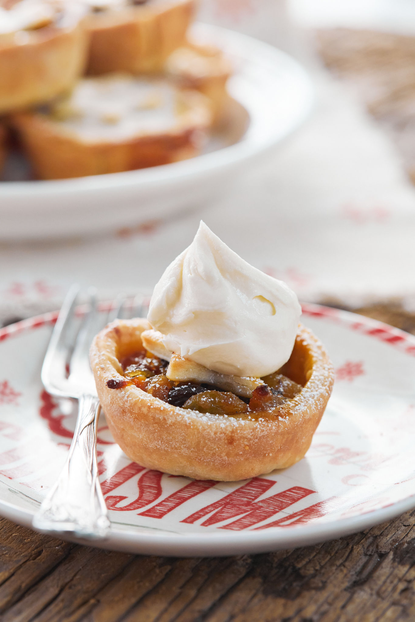 A mince pie with a dollop of brandy butter on top!
