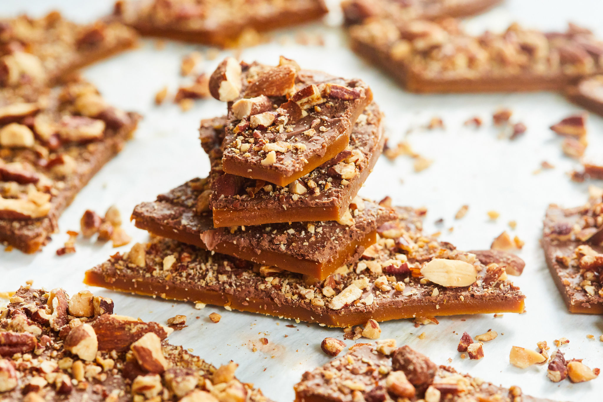 A stack of English Toffee broken into delicious shards.
