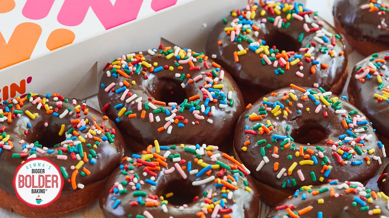 dunkin donuts chocolate donut glazed frosted