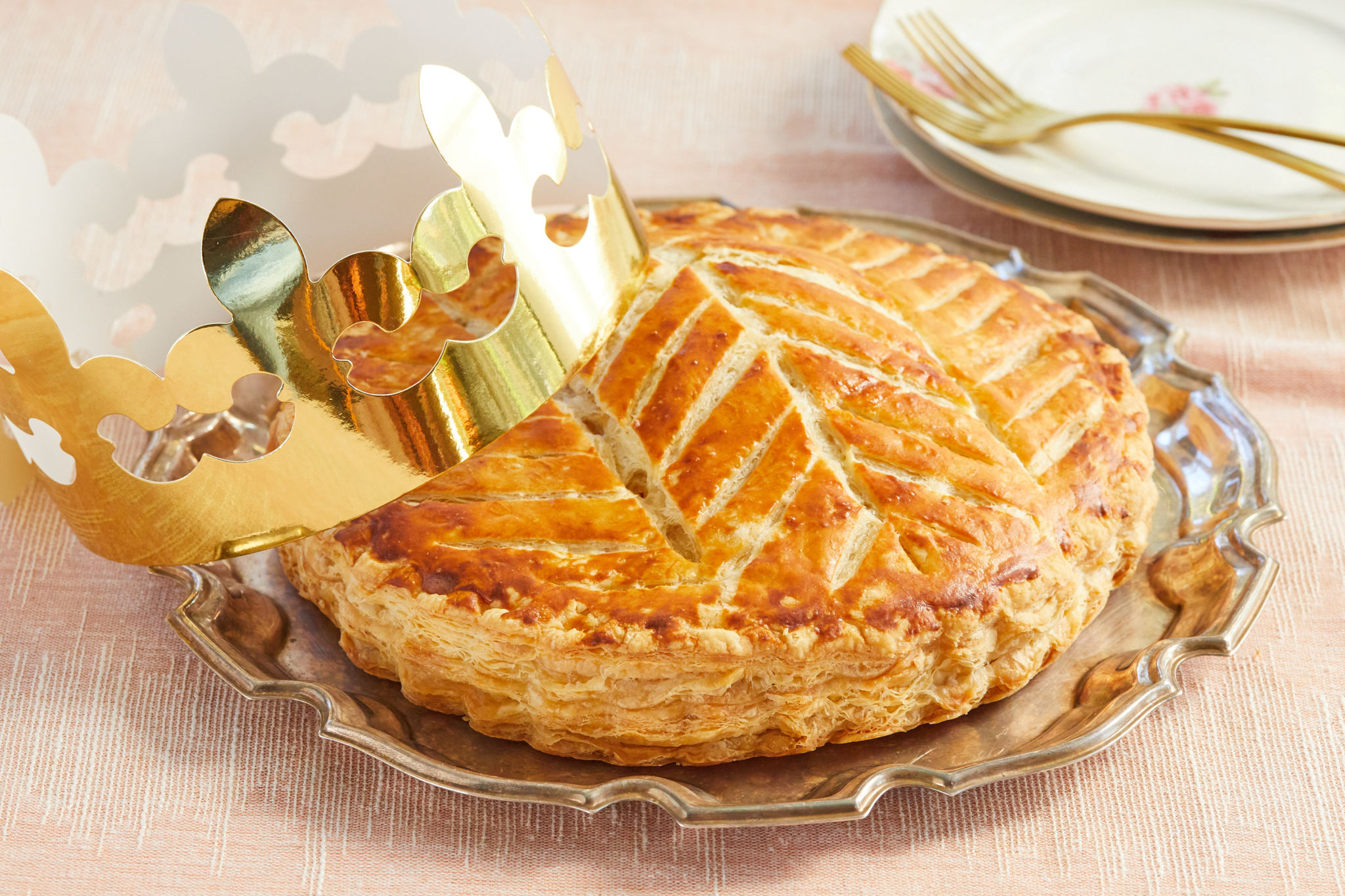My Galette des Rois with a crown on top.