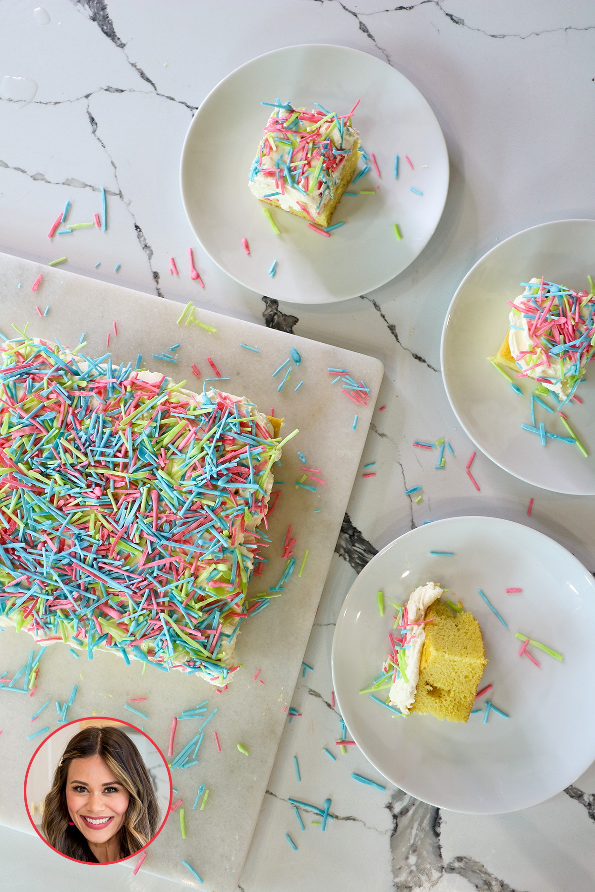 Homemade Sprinkles on a lovely yellow cake.