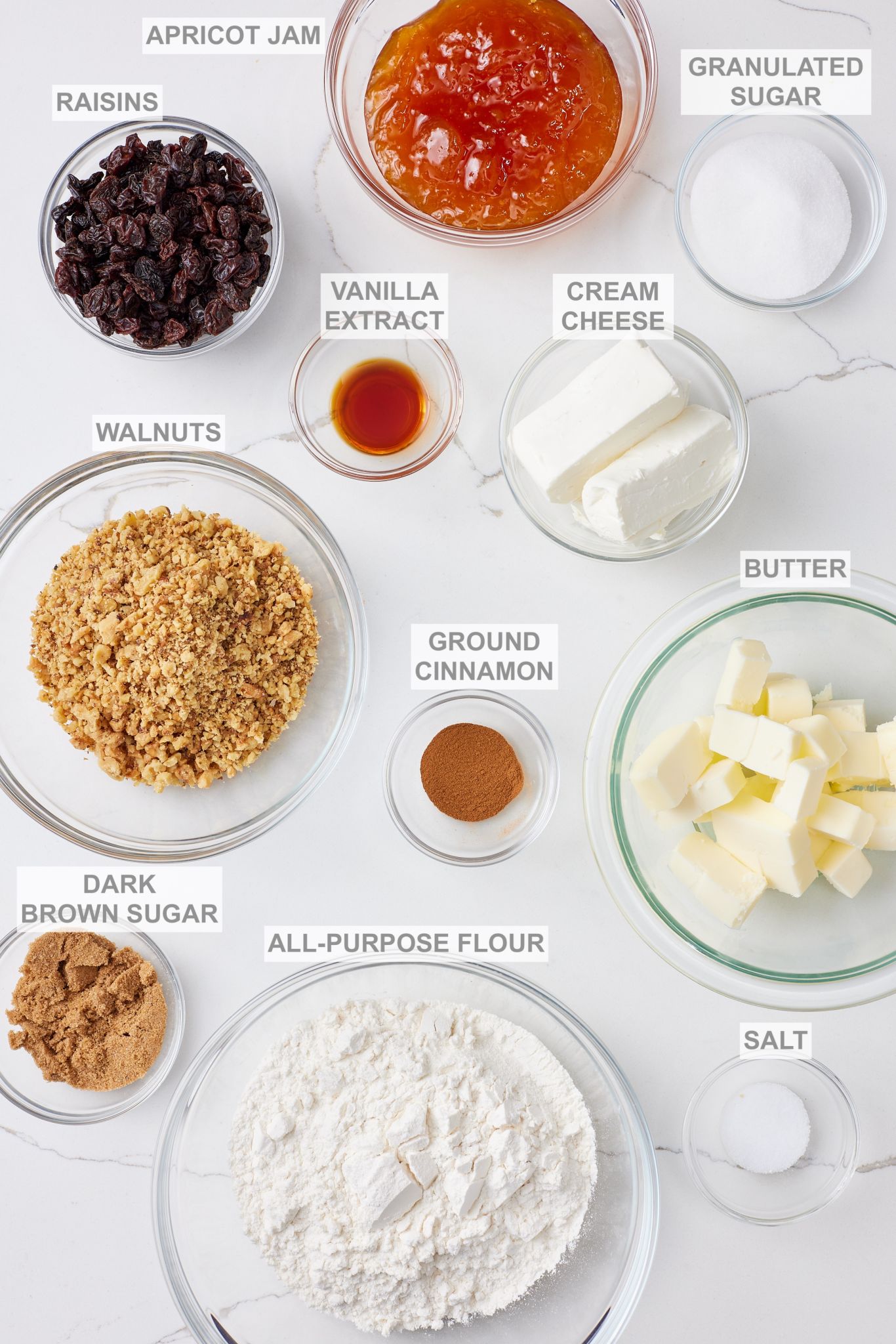 Rugelach Recipe ingredients 