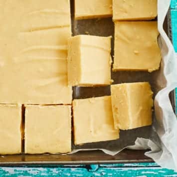A pan full of my vanilla bean fudge.