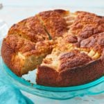 Pear and Honey Cake on a serving dish.