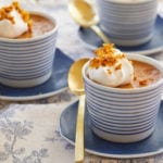 Three containers of my butterscotch pot de creme recipe.