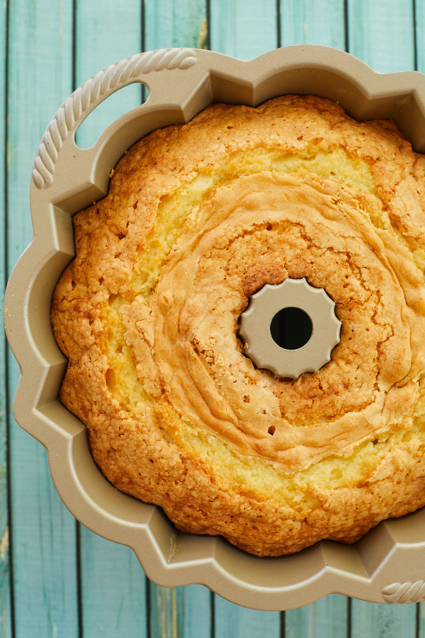 Top-down view of my Sour Cream Pound Cake.