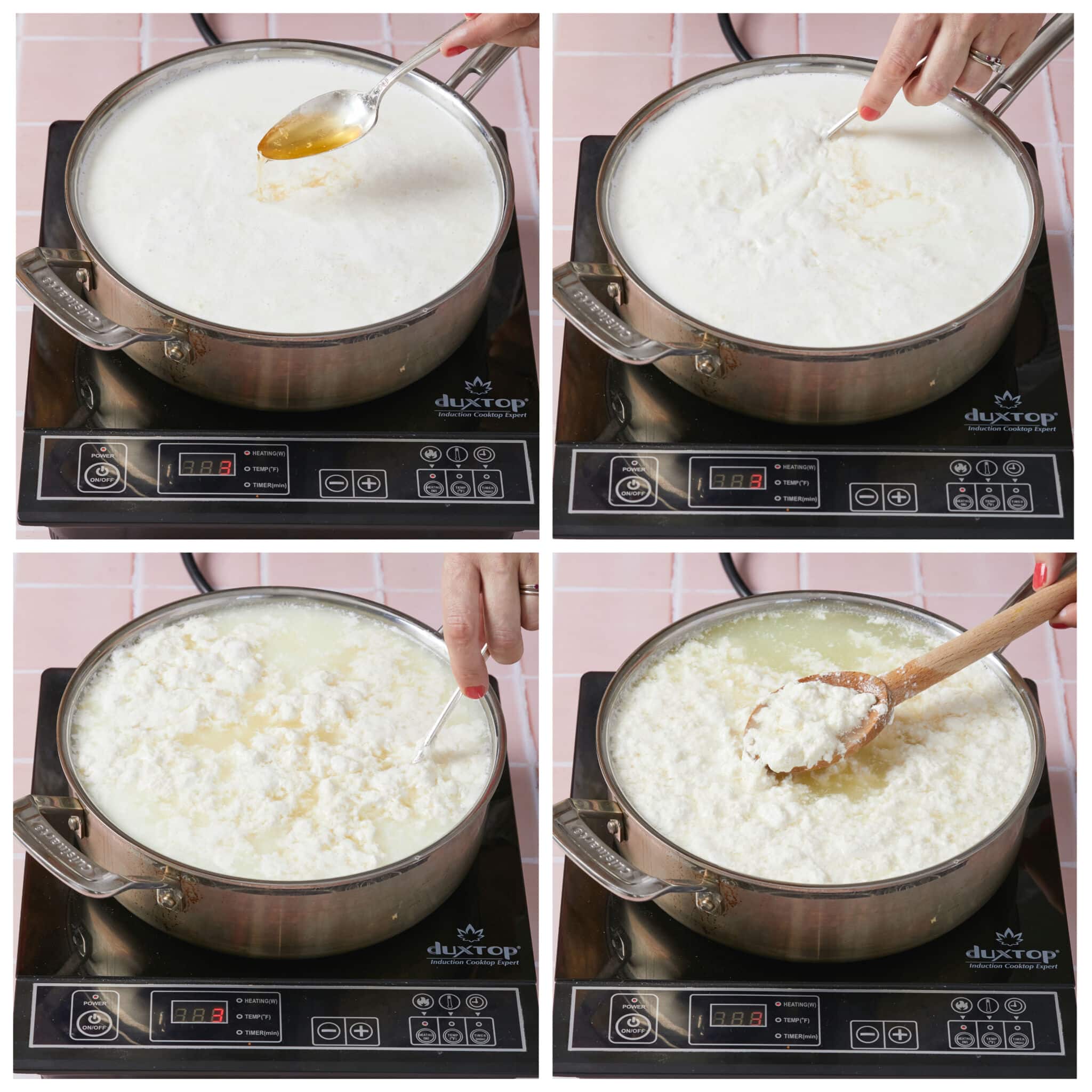 Step by step instructions PART1 for homemade cream cheese-making curds